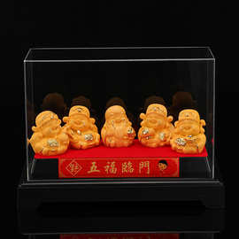 绒沙金摆件 财神爷佛像摆件 五路财神 家居 招财纳福开业礼品