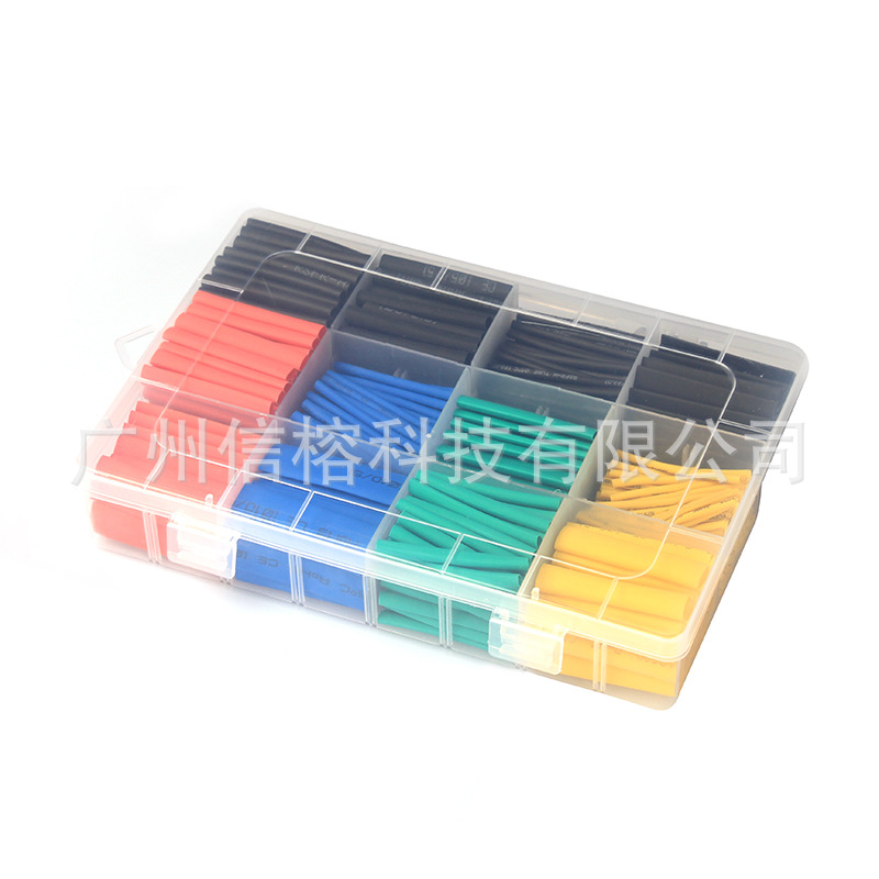 亚马逊ebay货源 530pcs盒装热缩套管套装 彩色热缩绝缘套管组合
