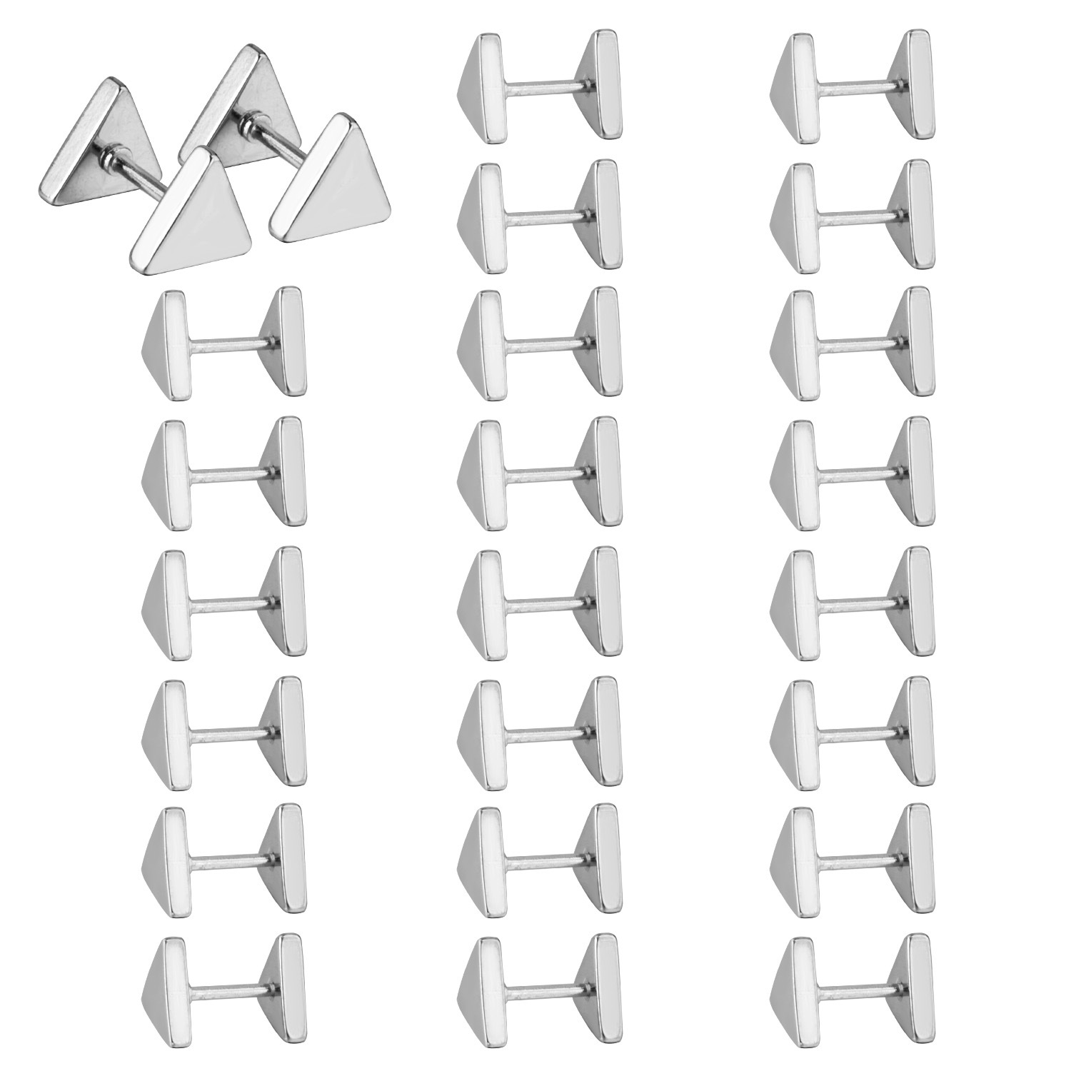 Simple Style Triangle Stainless Steel Plating Ear Studs 1 Pair display picture 13