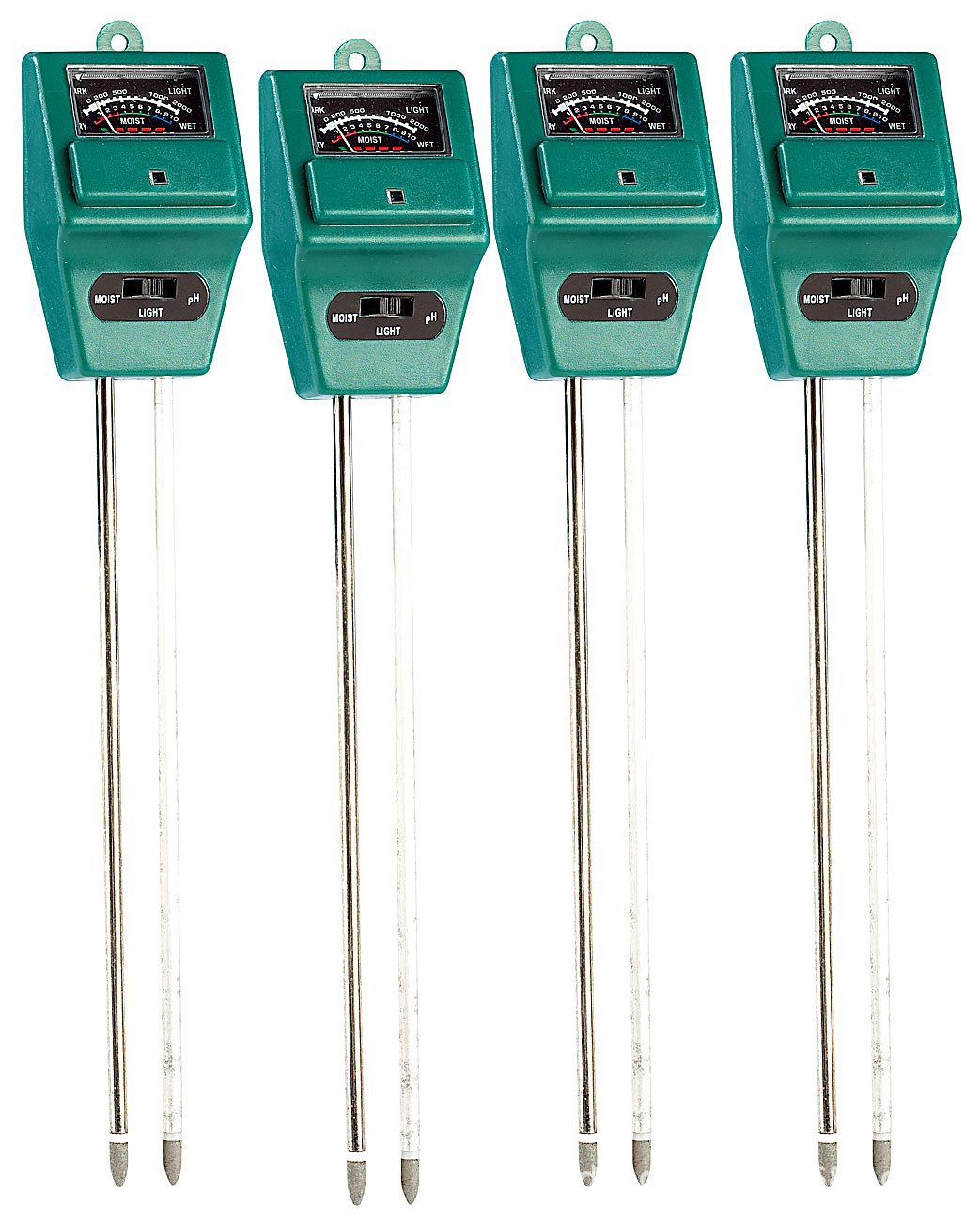 批发四套组装型三合一花园土壤PH光照湿度计 园林泥土测试计