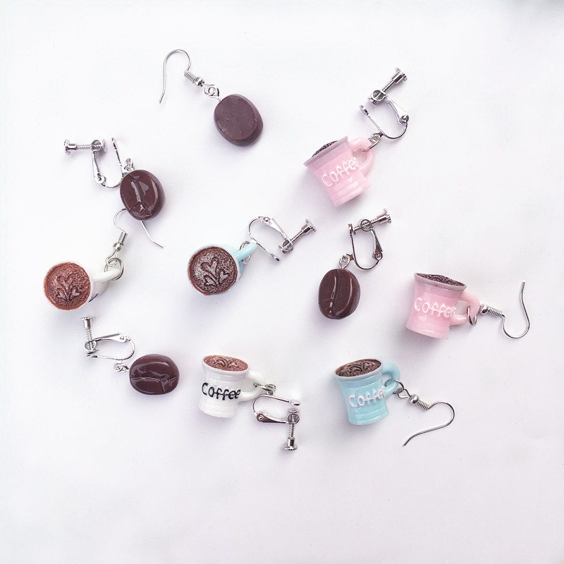 Fashion Coffee Beans Simulation Exaggerated Earrings Wholesale display picture 5