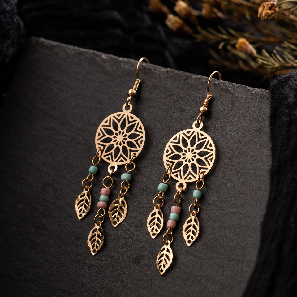 Fashion Hollow Pattern Tassel Alloy Earrings Wholesale display picture 3