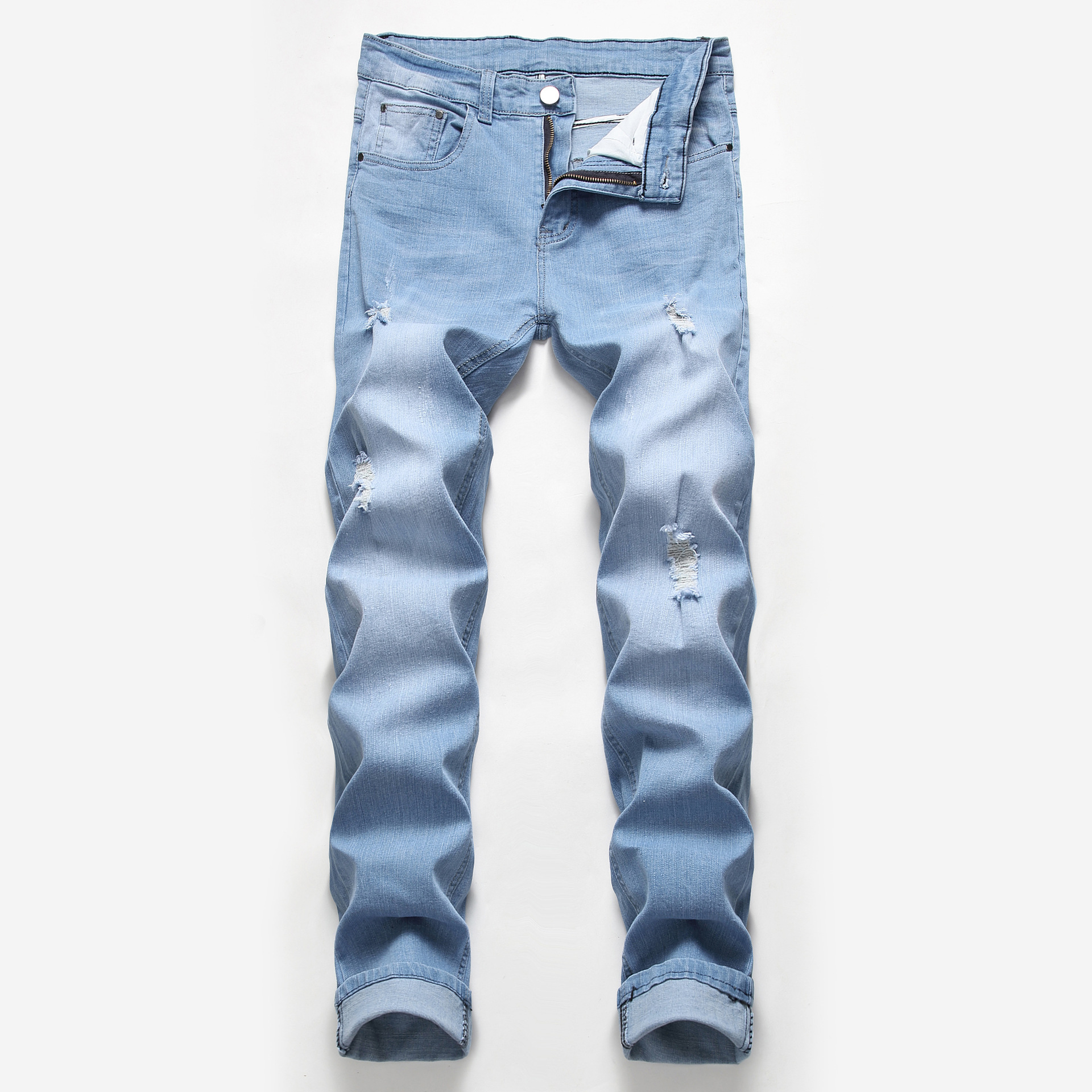 Jean homme droit délavé style décontracté et tendance_voghion.com