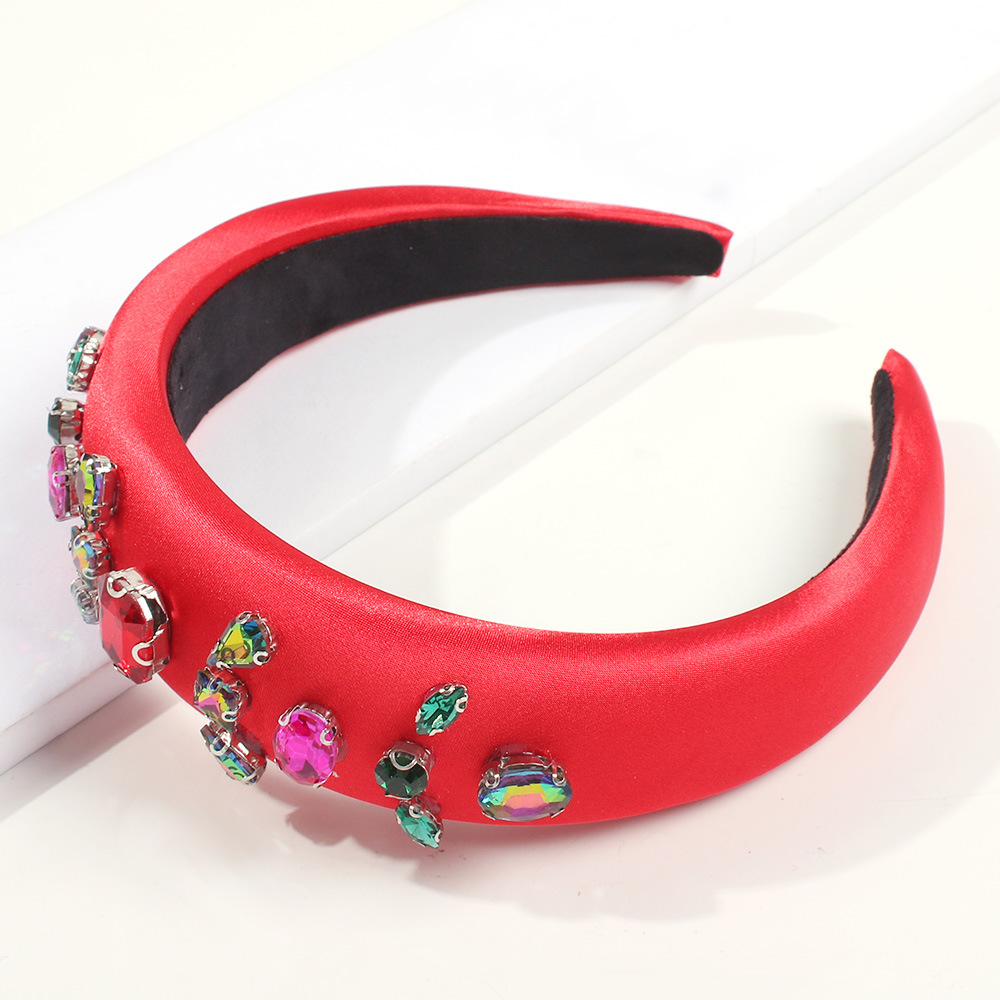 New Headband Thick Sponge Baroque Hair Accessories Fashion Smooth Satin Highgrade Glass Drill NHMD175877picture7