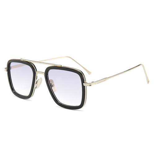 New Iron Man sunglasses European and American fashion square frame Spider-Man same style sunglasses men's trendy glasses manufacturer wholesale
