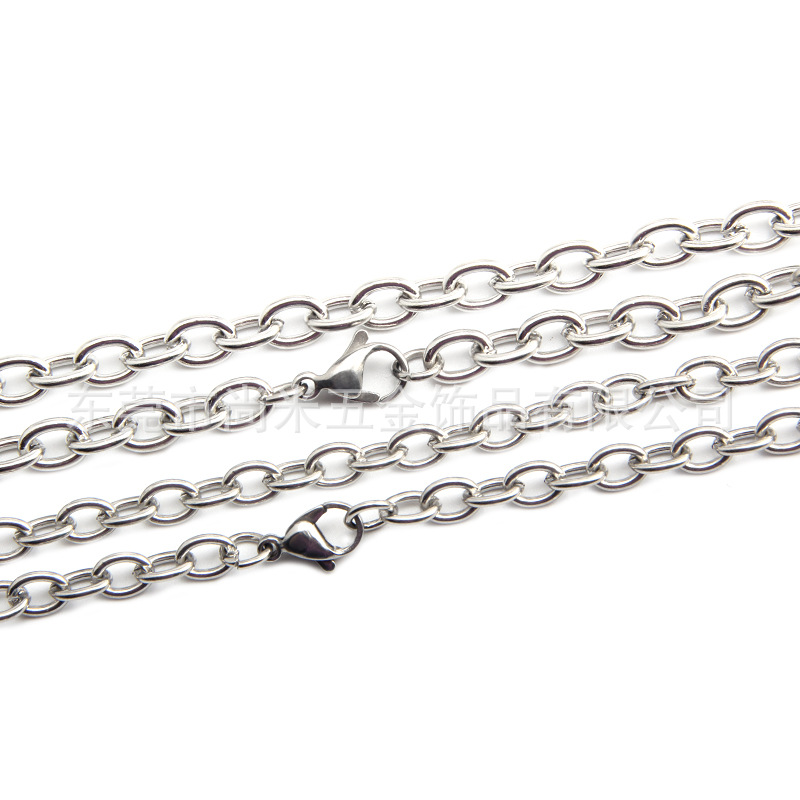 直销不锈钢项链开口O字链圆十字链DIY饰品配链|ms