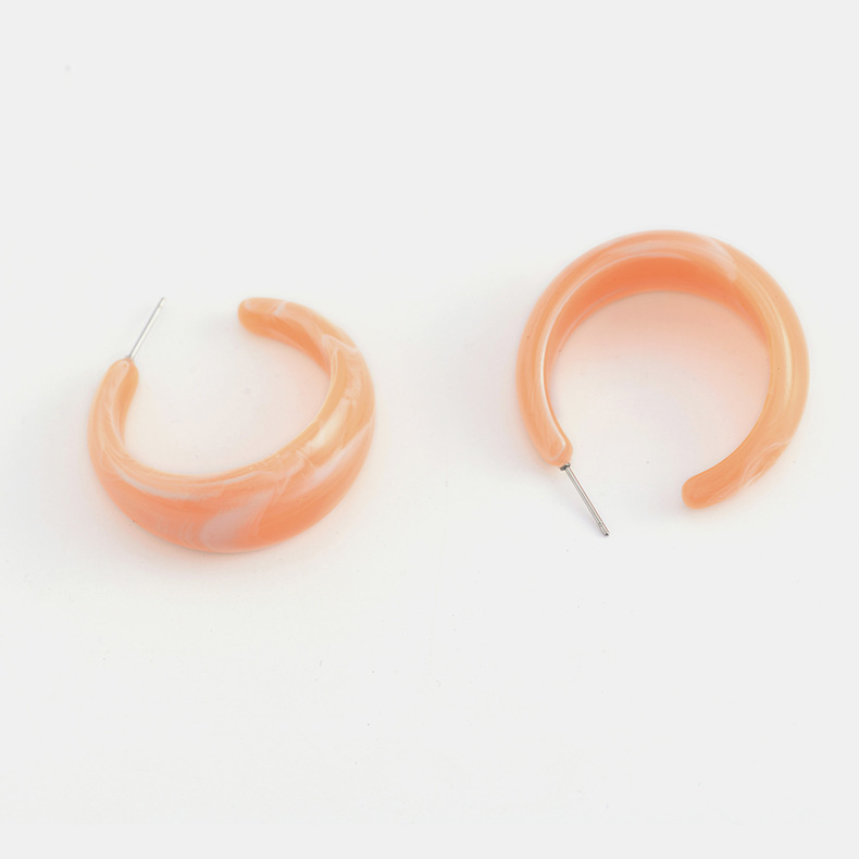 New Popular Resin Candy Color C-shaped Earrings Simple Fashion Earrings Jewelry display picture 3