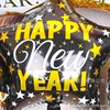 Cross -border Happy New Year2024 Balloon New Year Happy Party Black Gold Wine Bottle Wine Meteor Steel Decoration