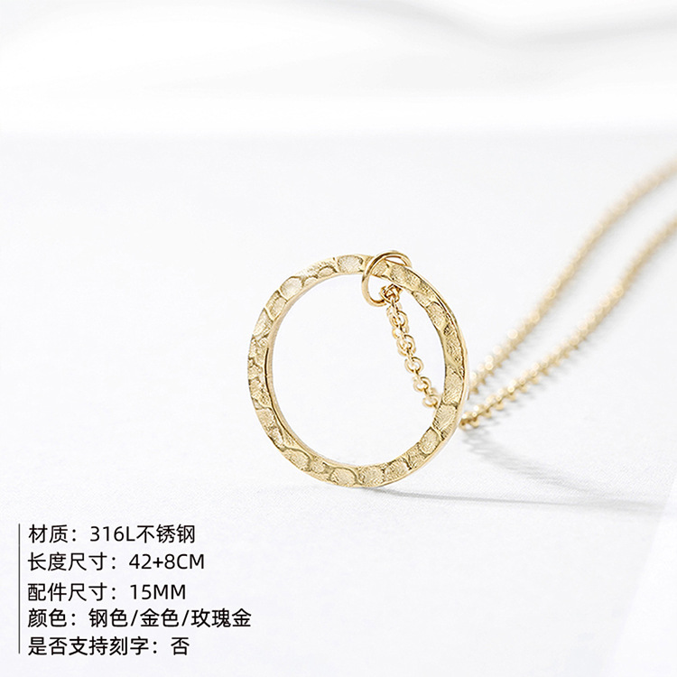 Fashion Simple Round Pendant 316lstainless Steel Necklace For Women display picture 1