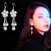 Fashionable zirconium, earrings, city style, cat's eye, simple and elegant design