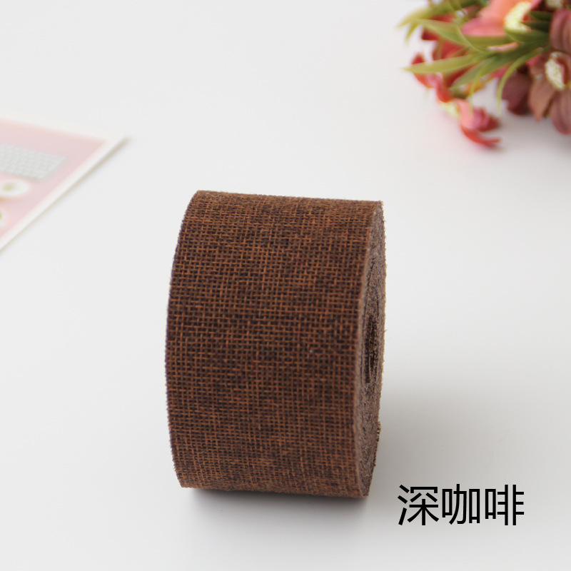 Cinta de lino de imitación DIY decoración de la boda 5CM color poliéster rollo de lino decoración del partido ventas directas de la fábrica