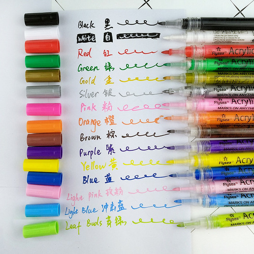 Cross-border 40-color acrylic marker pen set hand account graffiti painting photo album DIY 0.7mm water-based acrylic pen wholesale