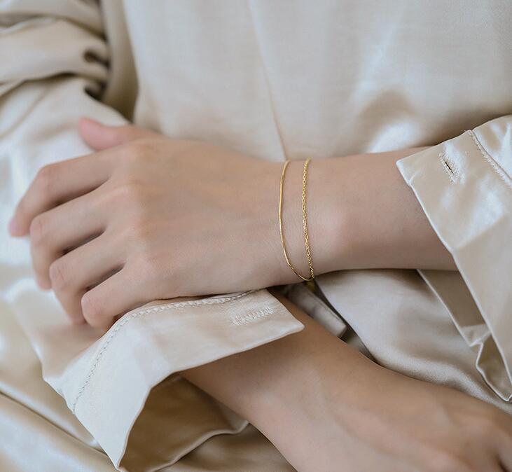 Korean simple titanium steel rose gold short design multi-layer anklet