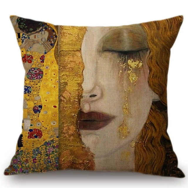 Декоративная подушка (Ван Гог) 45×45 см, съёмная наволочка с художественным принтом, абстрактный дизайн