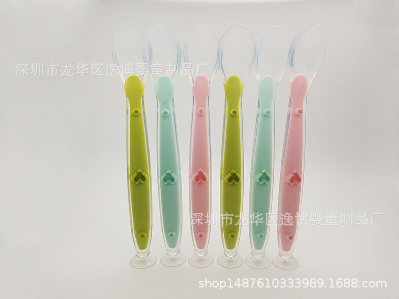 新品全硅胶婴儿勺子训练勺宝宝喂养软勺儿童餐具批发吃饭勺 OEM|ms