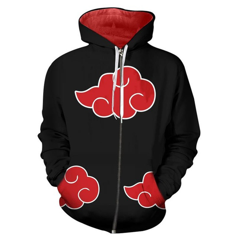 Amazon's Hottest Naruto Akatsuki Organization Uchiha Itachi 3D Printed Zipper Hooded Sweatshirt Jacket