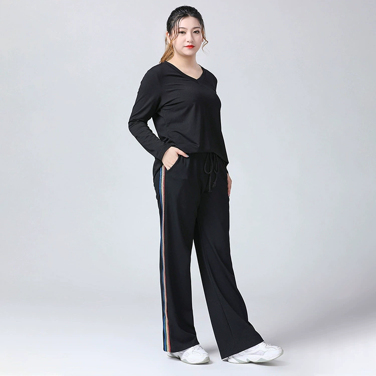 Autumn base body-friendly long-sleeve, plus size, V-neckline
