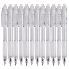 Deli A057B-01 Click-Type Neutral Pen, Black, 0.5mm; Simple Bullet-Headed Black Ink Ballpoint Pen