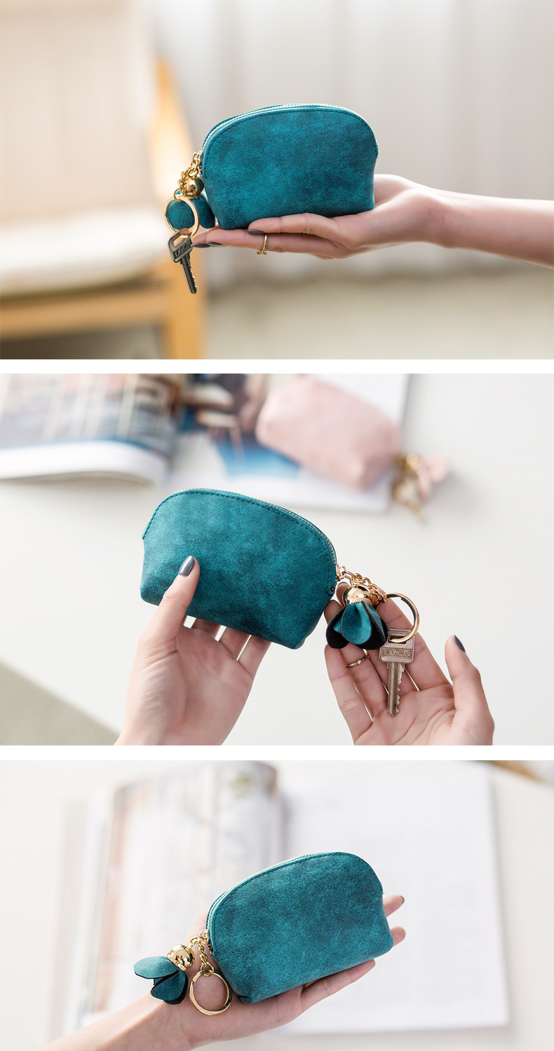 41g Weight Polyester Lining Material Zipper Closure Type Coin Purse Bags Type 1 Piece Quantity Daily Occasion Pu Leather Material Solid Color Pattern All Seasons Season Women's Gender Simple Style Style Dumpling Shape Shape Women's Solid Color Pu Leather Zipper Coin Purses 6
