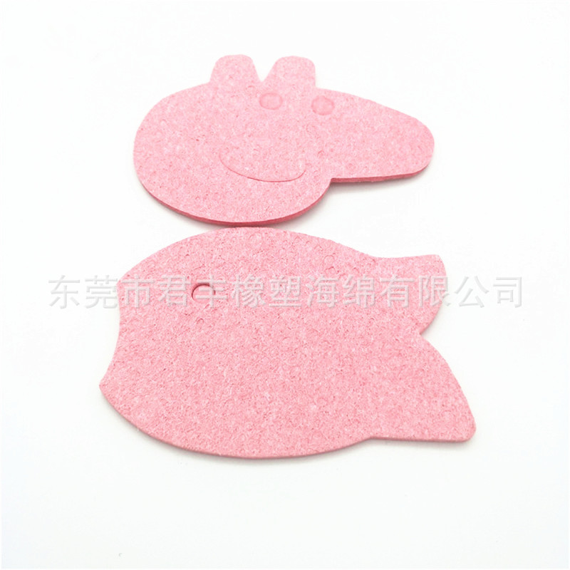 彩色洗澡卡通木浆纤维海绵 木浆泡棉压缩吸水膨胀海绵 定制