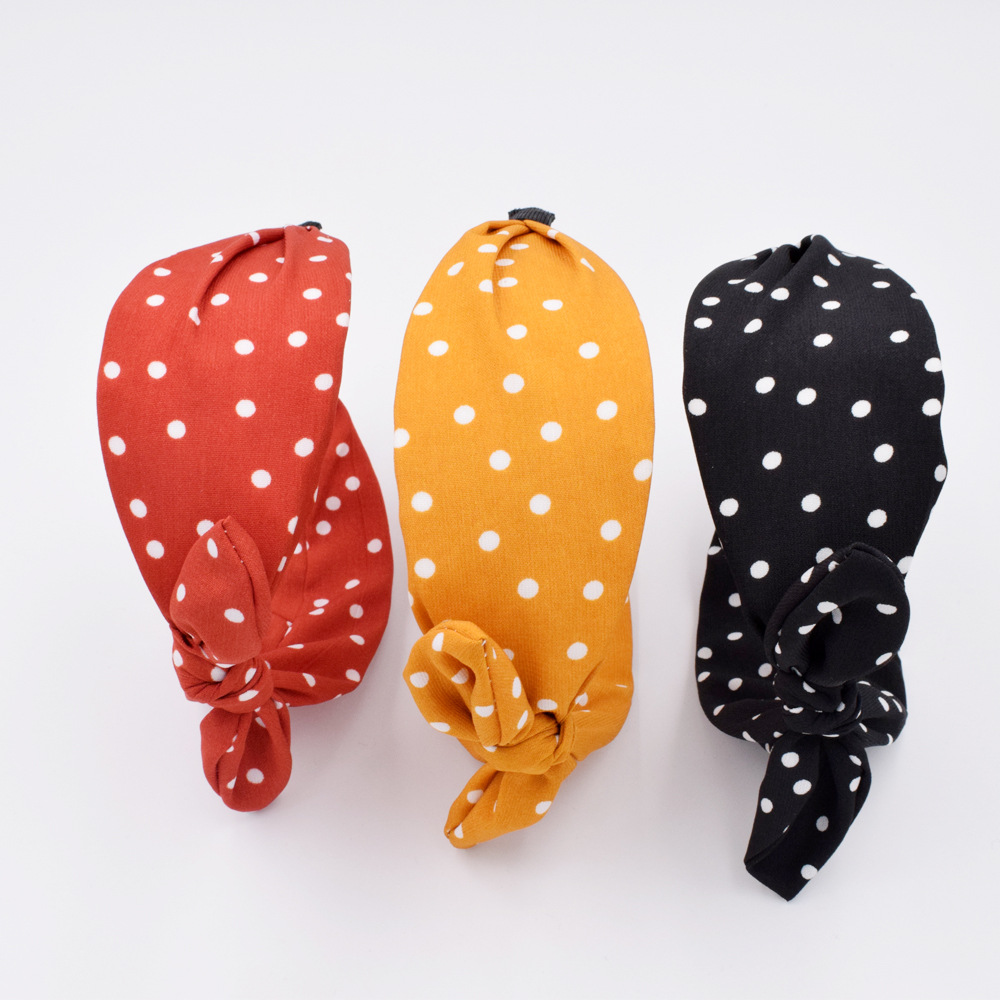 New Broadside Polka Dot Polka Dot Noeud Papillon Femmes Simple Tissu Noué Accessoires De Cheveux display picture 6