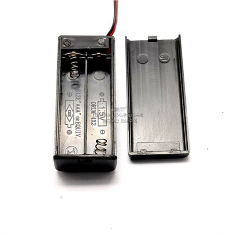 2-position No. 7 battery box AAA battery box base No. 7 2 battery compartment with cover with switch with wire in series 3v 2-position No. 7 battery box AAA battery box base No. 7 2 battery compartment with cover with switch with wire in series 3v