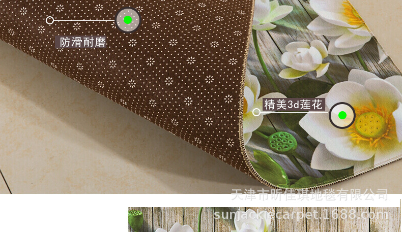 Jiaqi factory wholesale floor mat cartoon door mat kitchen floor mat bathroom floor mat carpet LOGO floor mat