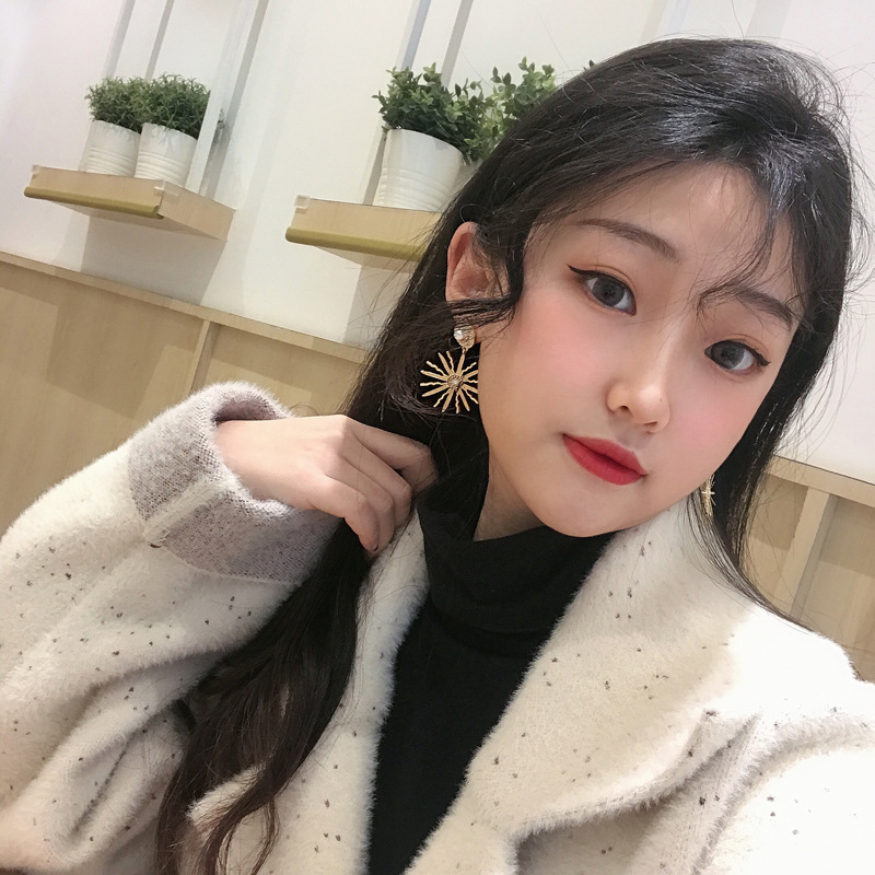 15g Weight 1 Pair Vintage Style Fireworks Plating Alloy Drop Earrings