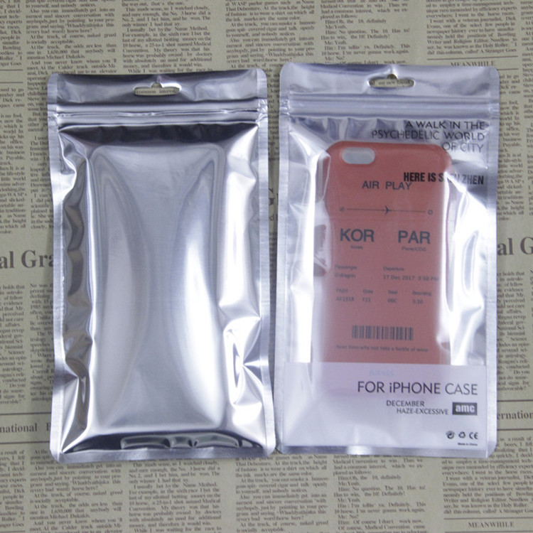 镀铝骨袋半透明阴阳自封袋case手机壳包装袋塑料袋拉链袋12*21.5