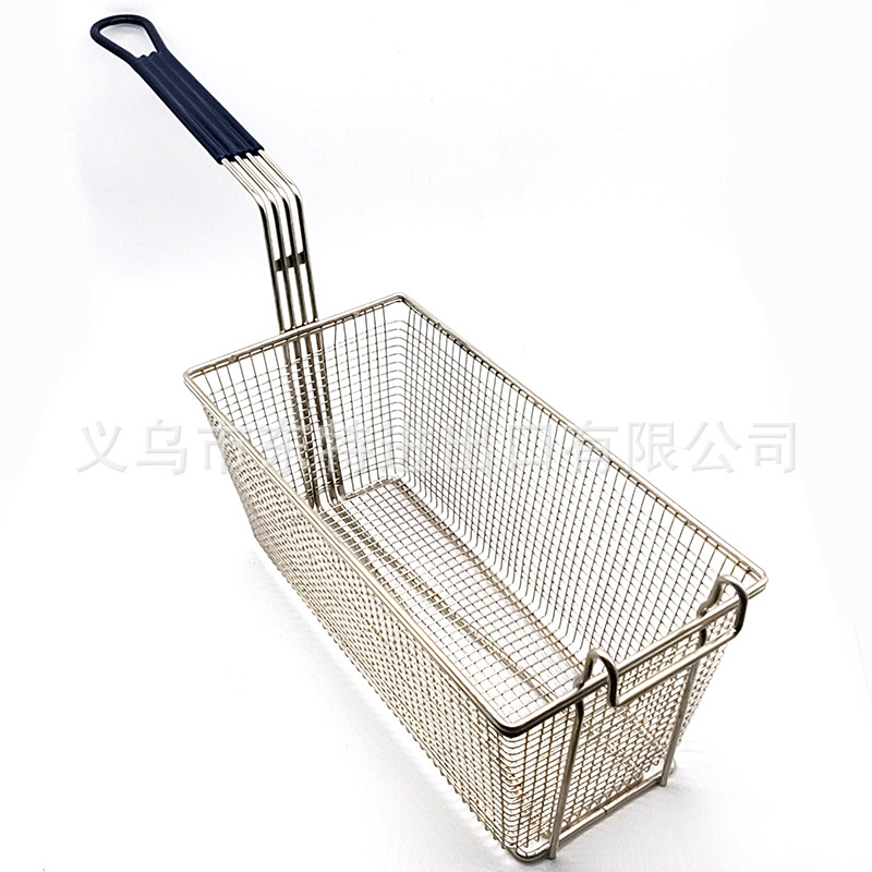 Factory direct sales of stainless steel mesh fried baskets, American fast food French fries and fried chicken baskets, large-capacity oil-draining baskets detail image 4