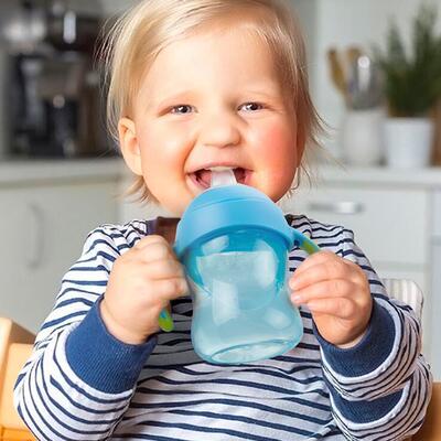 Colorful Duckbill Cup 240ml Infants baby Trainer Cup softness Handle Duckbill Water cup