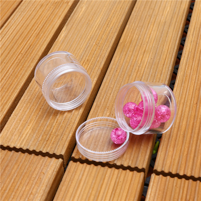 厂家生产 PS圆形螺旋15克透明盒环保密封米珠配件小塑料盒子 批发