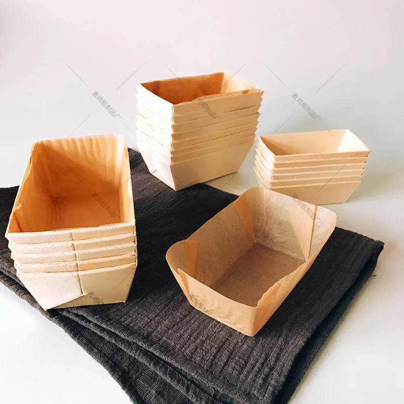 食品级耐高温小号长方形木质蛋糕模具烘焙纸杯蛋糕木模木托