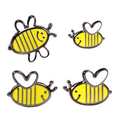 Chifu Accessory Factory Wholesale Cute Honeybee Girl Style Oil Droplet Pin Badges Decorative Accessories