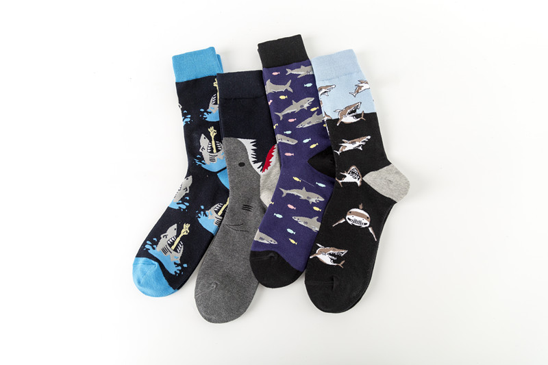 Accessori per abbigliamento Nuovi calzini alla moda colorati Calzini colorati Serie Shark Calzini casual in cotone_voghion.com