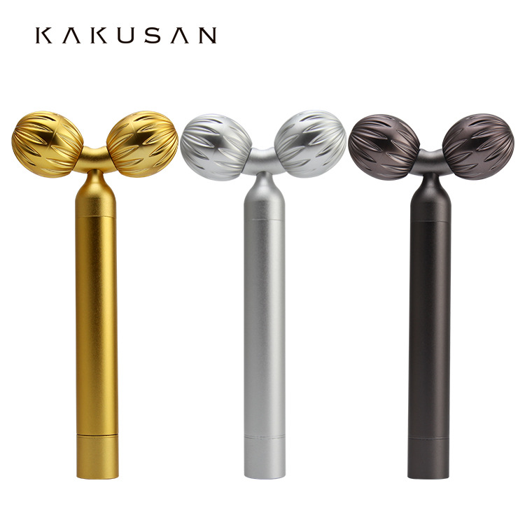 卡酷尚3D滚轮按摩器双球Y型美颜仪脸部按摩提拉紧致家用美容器