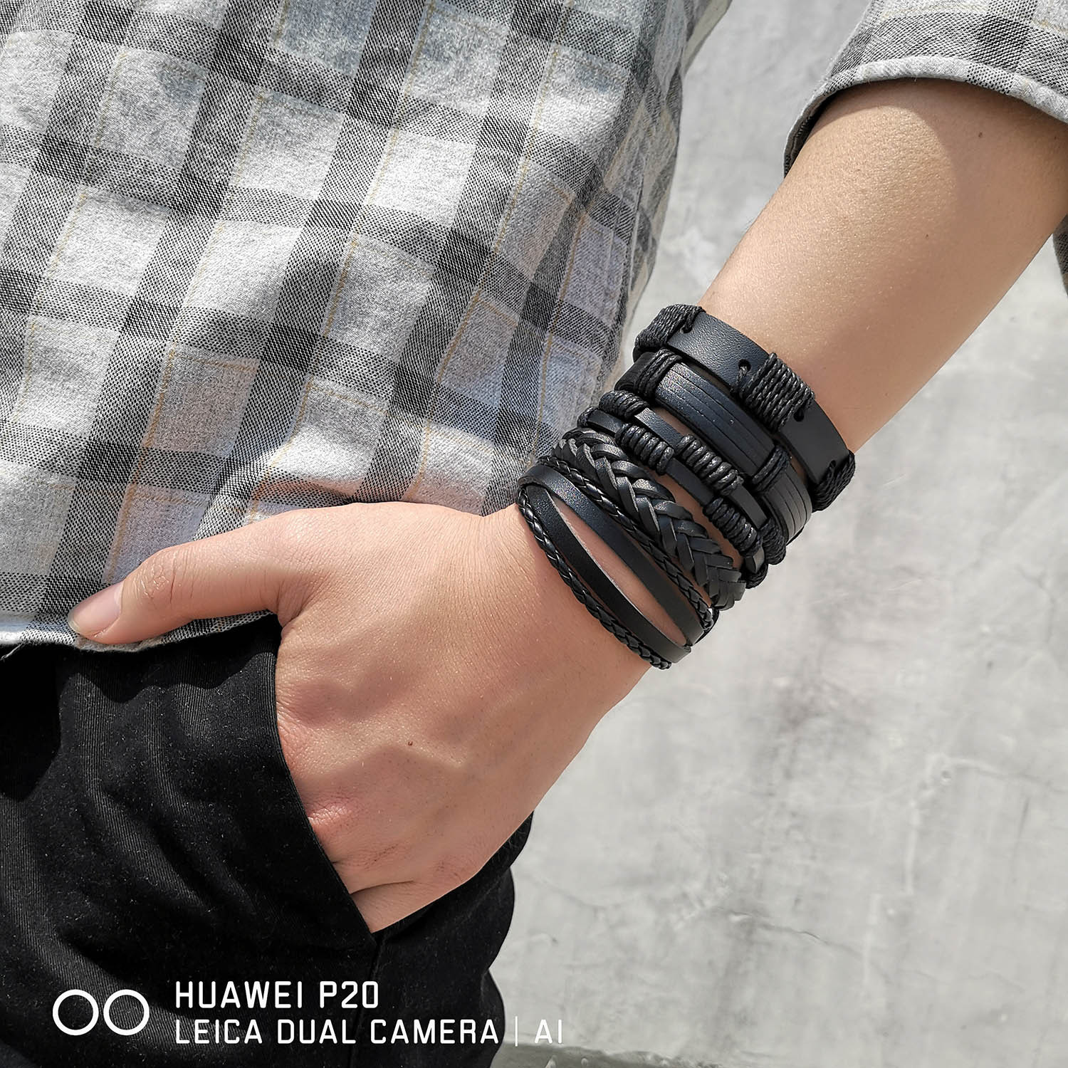 Moda Búho Cuero Sintético Tejido De Punto Hombres Pulsera 1 Pieza display picture 9