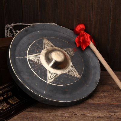 秦翔铜锣约35CM直径包锣40cm包锣35厘米手抄锣30公分黑锣响铜乐器|ru