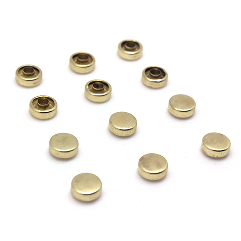 厂家供应浅金色平头棋子单双面 金属子母铆钉 单面帽钉 皮带撞钉