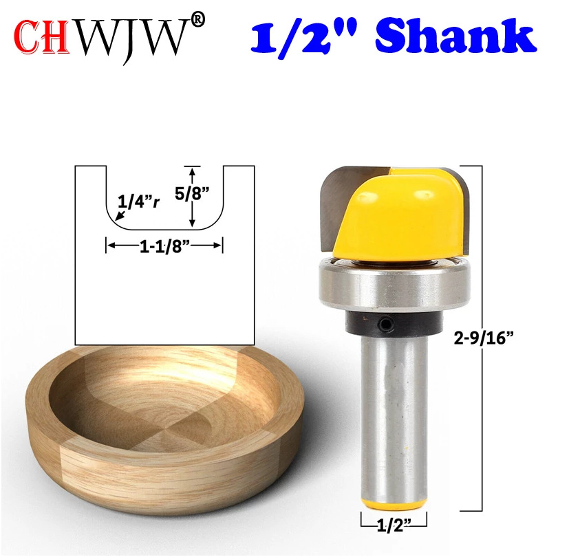 金成1/2柄12.7MM）仿型双弧圆底刀1/2*1-1/8（外径28.6MM）雕刻刀