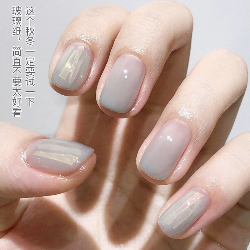 Japonés popular celofán arte del clavo de la aurora caramelo mágico colorido láser irregular etiqueta engomada del clavo fragmento decorativo