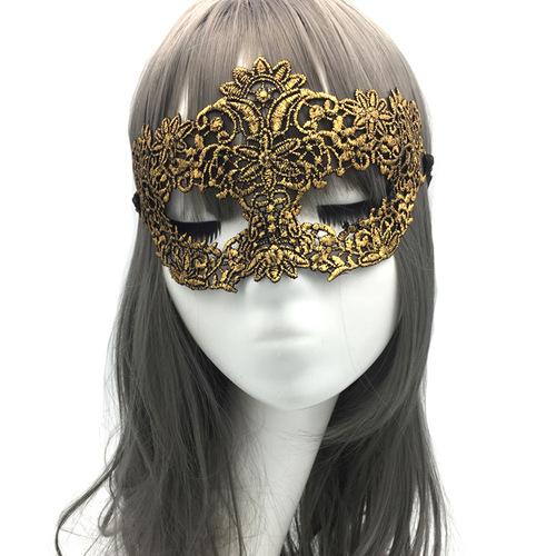 Colorful bronzing lace eye mask adult and children's dance mask half-face female festival Halloween performance props