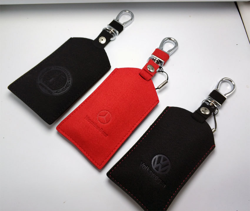 suede Remote control key case Leather Key Chain For BENZ AMG Cadillac key case