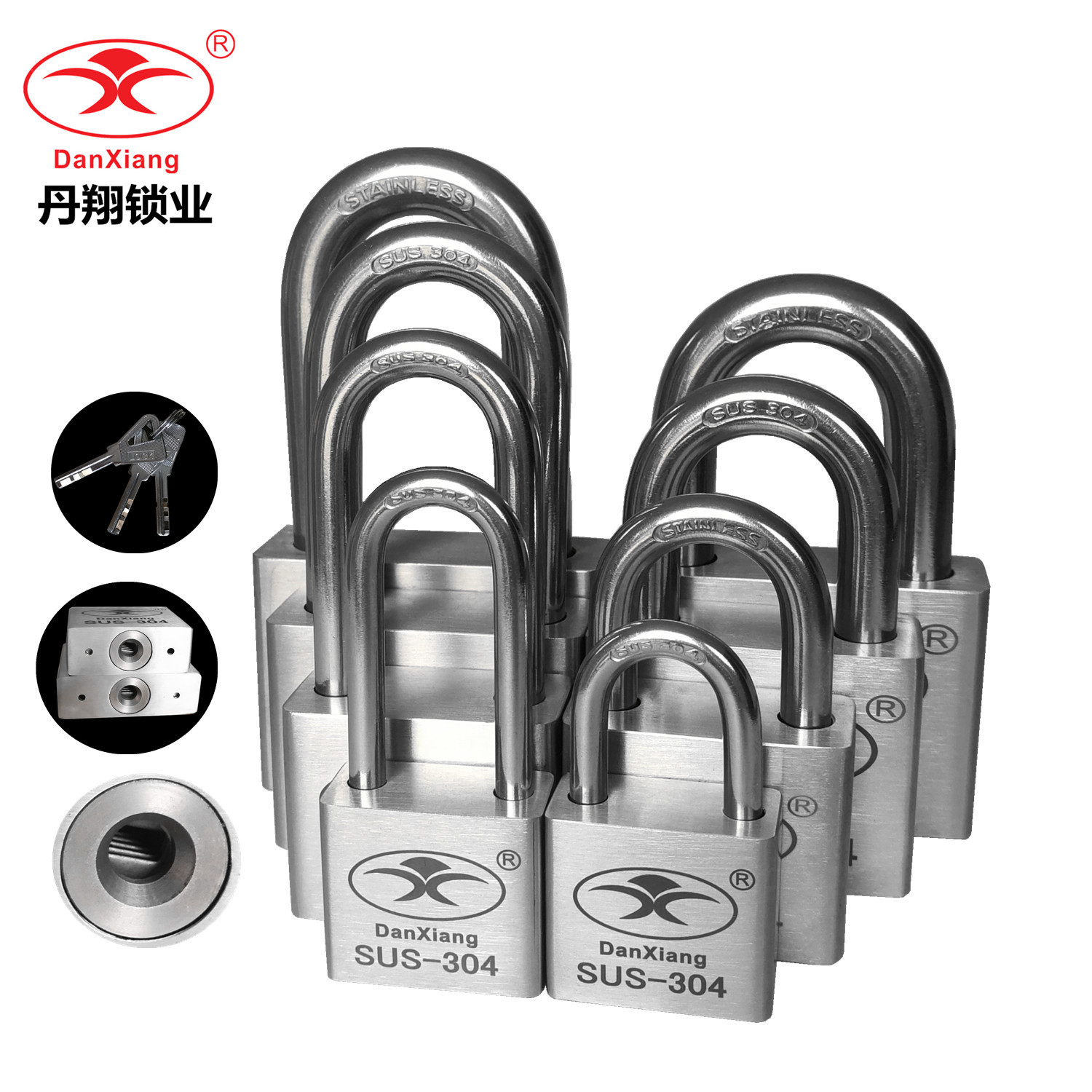 源头工厂批发供应户外挂锁304不锈钢挂锁电力锁电力表箱锁通开锁|ms
