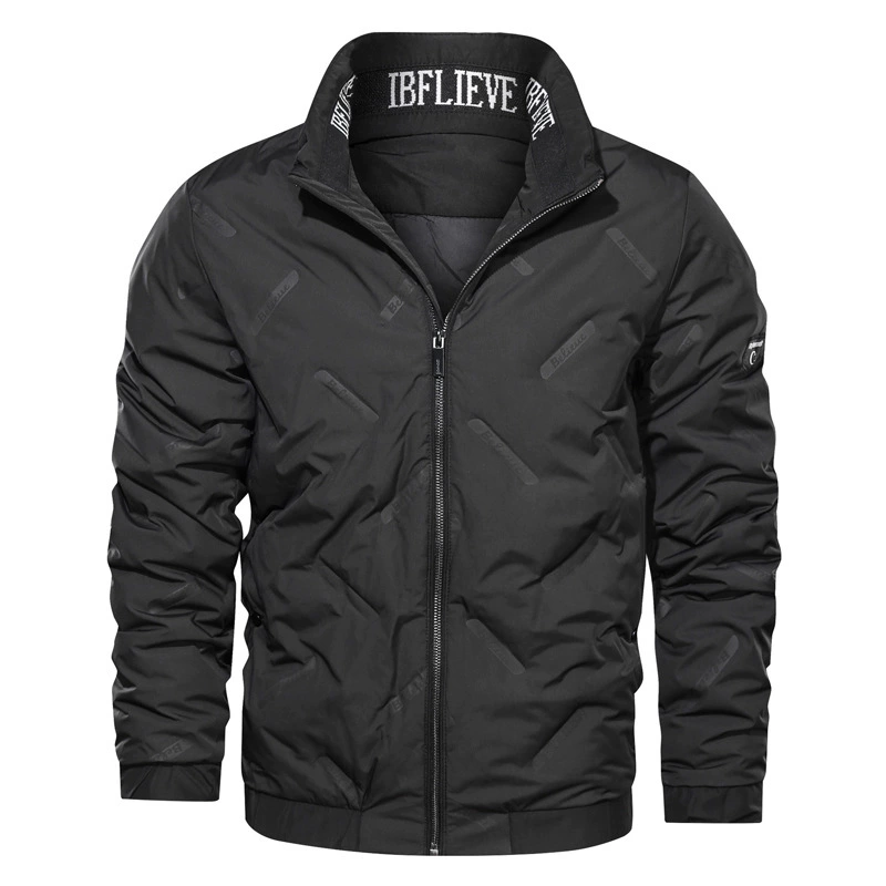 Трансграничная Внешняя торговля, Новый Зимний повседневный мужской белый утиный пуховик, однотонный утолщенный пуховик с воротником-стойкой, мужской