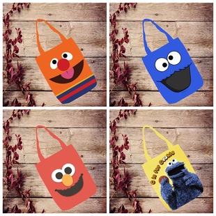 Sesame Street New Elmo Cookie Strange Big Bird New Cartoon Cute Shoulder Bag Canvas Bag