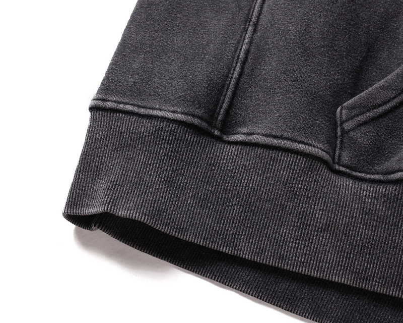 Pull à capuche flocon de neige frit et délavé de la série High Street pour hommes_voghion.com