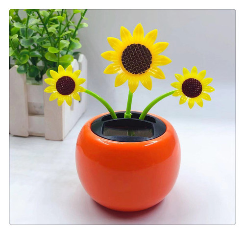 Cross-border best-selling solar swing car ornament creative sunflower car decoration accessory dropshipping one piece