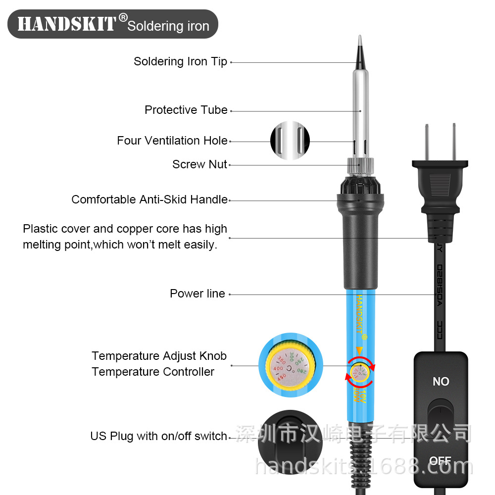 Transfronterizo interruptor eléctrico de soldadura de hierro traje de soldadura 110V 60W Kit de soldadura con multímetro Kit de soldadura 220V
