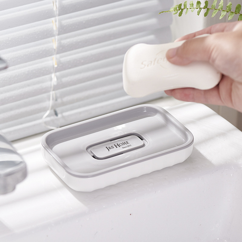 Caja de jabón dividida de doble capa de moda creativa patrón de onda caja de jabón simple titular de jabón antideslizante titular de jabón